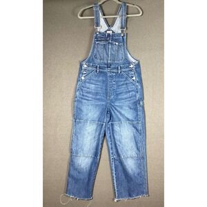 Madewell Overalls Medium Wide Leg Raw Hem Workwear Utility Chic Kaihara denim